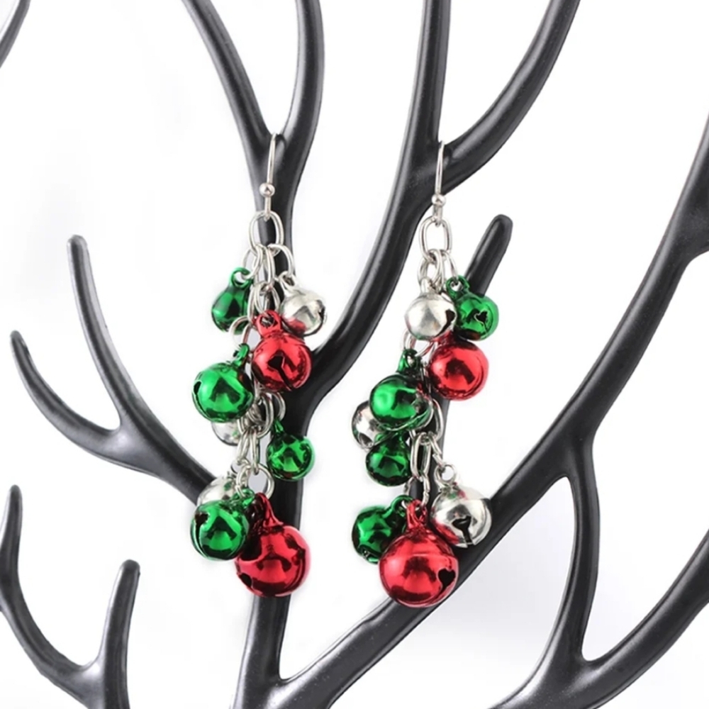 Christmas Jingle Bell Multi Color Drop Dangling Earrings